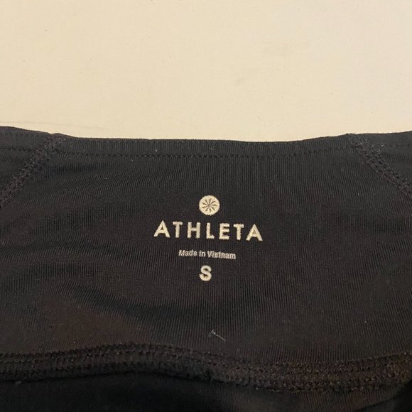 Athleta Capri Leggings Womens S Solid Black Stretch Elastic Hem Athletic Workout - Picture 3 of 7